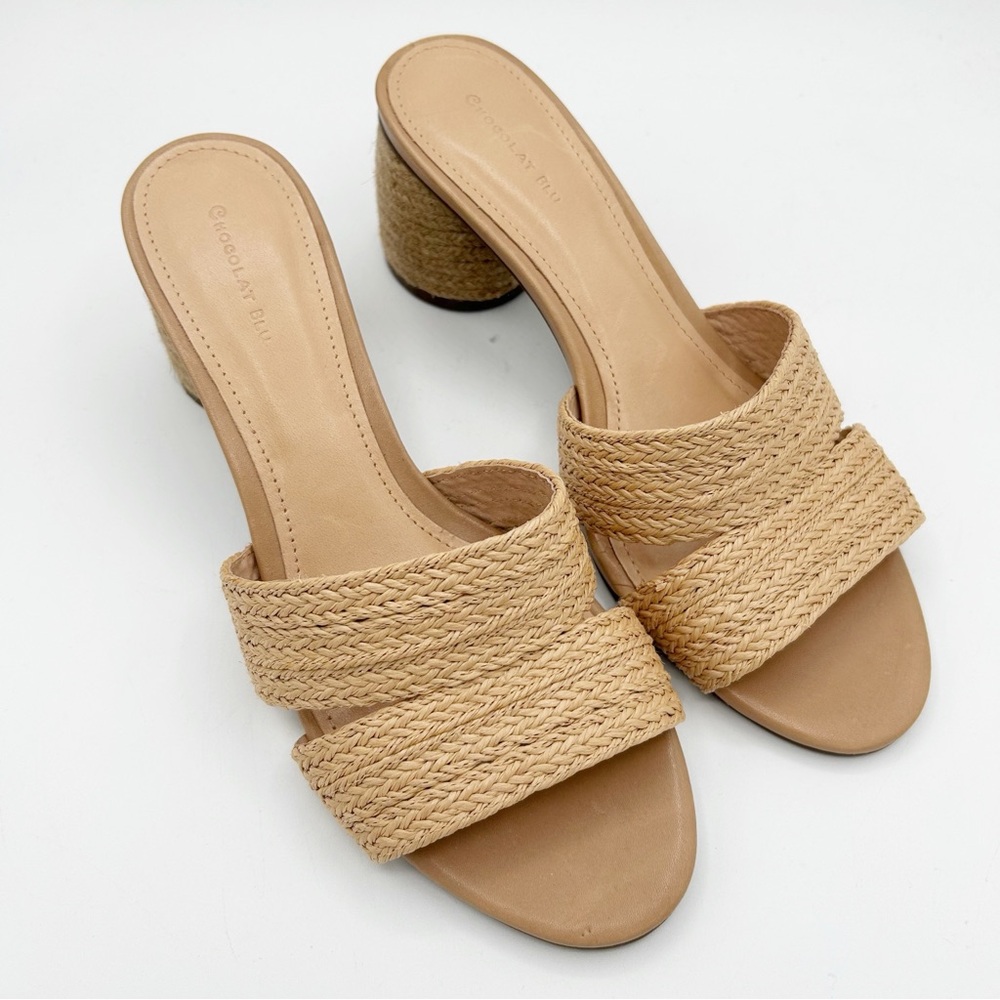 Chocolat Blu Tan Woven Sandals - Picture 2 of 5
